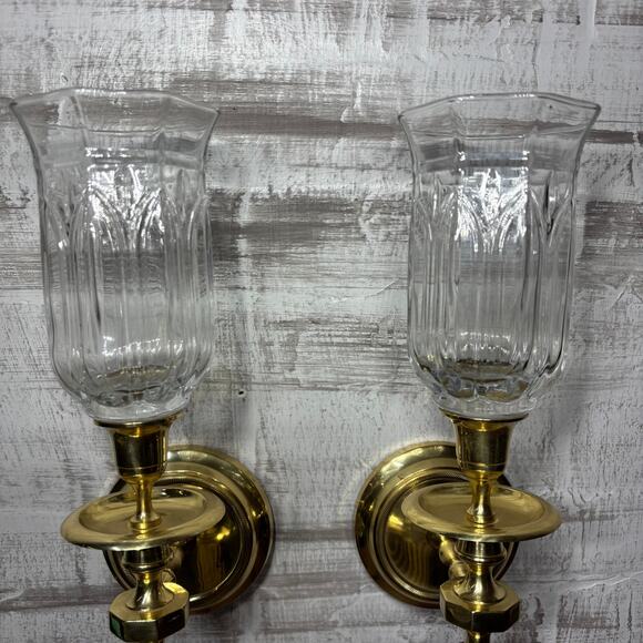 Vintage Brass Wall Sconce Candle Holders Made in India - Picture 2 of 8